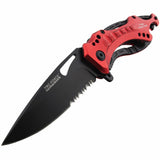 8" TAC FORCE ASSISTED OPEN FIRE FIGHTER POCKET KNIFE (TF-705RD) - Frontier Blades