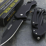 TWO 6.5" TAC FORCE SPRING ASSISTED TACTICAL FOLDING POCKET KNIFE OPEN TF-903BK - Frontier Blades