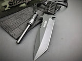 7" Survivor Fixed Tanto Blade Survival Knife w/ Fire Starter (HK-760) - Frontier Blades