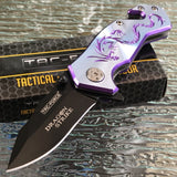 5.75" Tac Force Speedster Model Purple Dragon Pocket Knife - Frontier Blades