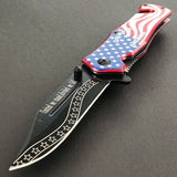 7.25" Tac Force American Flag USA Spring Assisted Pocket Knife - Frontier Blades