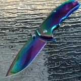 7" Tac Force Executive Rainbow Mirror Tactical Folding Pocket Knife - Frontier Blades