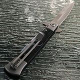 8.5" Tac Force Punisher Skull Stiletto Spring Assisted Pocket Knife - Frontier Blades