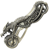 8" Dragon Biker Blade Fantasy Motorcycle Folding Pocket Knife LED Flashlight