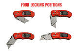 6.5" Multi Tool Box Cutter W/ Screw Bits For Carpet & Drywall Four Locking Positions
