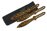 6" 3 Piece Cheetah Throwing Knives Set With Black Nylon Sheath (211414-CT)