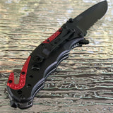 7.75" Tac Force Spring Assisted Fire Fighter Rescue Pocket Knife TF-723FD