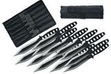 6" Black Ninja Stainless Steel 12 Piece Throwing Knife Set With Pouch (210939)