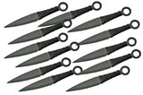 6" Kunai Black Ninja Gaiden Throwing Knives 12 Piece Set (203335)