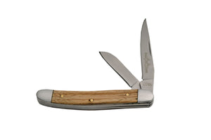 6" Rite Edge Wood Handle 3CR13 Steel 2 Bladed Pocket Knife