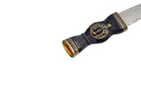 7.25" Thistle Sgian Dubh W/ Black & Bronze Finish Handle's Yellow Amber Jewel (211373-BI)