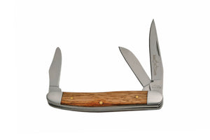 7.5" Rite Edge Wood Handle 3 Steel Blade Imperial Pocket Knife (211233-3)
