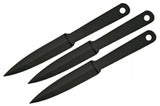 7" Black Self Defense Pointy Ninja Throwing Knives Set (203123)