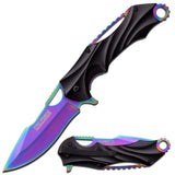8" Tac Force Rainbow Heavy Duty Spring Assisted Pocket Knife - Frontier Blades