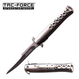 9" Tac Force Spring Assisted Tactical Silver Pocket Knife TF-884CH - Frontier Blades