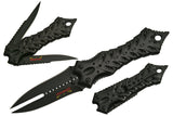 9" Dead Walker Black Double Bladed Alien Fantasy Folding Pocket Knife (211374-BK)