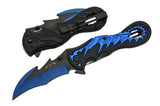 9" Dead Walker Dragon Tail Blue & Black Fantasy Pocket Knife (300460-BL)