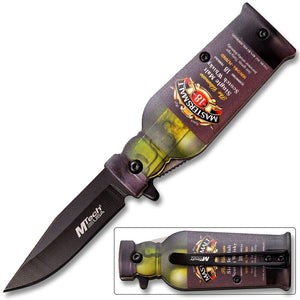 MTech Bar Collection Pocket Knife Malt Bottle Design Spring Assisted Knife