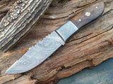 8.5" HUNTING CAMPING DAMASCUS KNIFE W/ WALL NUT WOOD HANDLE (BB-6) - Frontier Blades