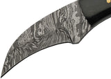 Bone Horn Real Damascus Skinning Knife's Precision Genuine Damascus Steel Hook Blade (DM-1260HN)