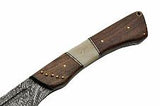 22" Bone Walnut Damascus Steel Sword - Frontier Blades