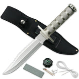 OUTDOOR HUNTING & SURVIVOR FULL TANG 12.0" FIXED BLADE KNIFE w/ SHEATH CK-086S - Frontier Blades
