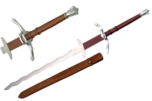 50" Custom Handmade Medieval Flamberge Sword - Frontier Blades