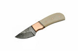 5.5" Custom Handmade Mini Damascus Steel Skinning Knife - Frontier Blades