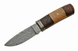 Custom Handmade Mosaic Damascus Skinning Knife - Frontier Blades
