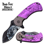 Dark Side Blades Ballistic Purple Flame Dragon Fantasy Knife