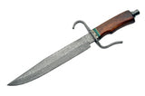 16" Damascus Hand Forged Bowie Knife - Frontier Blades