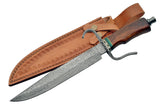 16" Damascus Hand Forged Bowie Knife - Frontier Blades