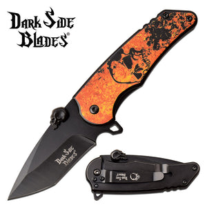 Dark Side Blades Ballistic Orange Skull Fantasy Knife (DS-A083OR) - Frontier Blades