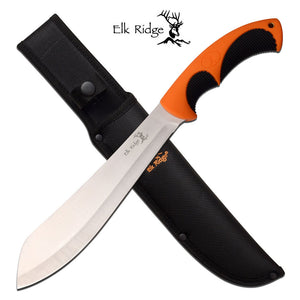 14" Elk Ridge Orange Black Rubber Handle Machete (ER-200-02MHT) - Frontier Blades