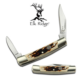 4.25" Elk Ridge Bone Handle Gentleman Hunting Frontier Knife ER-2111 - Frontier Blades
