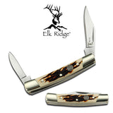 4.25" Elk Ridge Bone Handle Gentleman Hunting Frontier Knife ER-2111 - Frontier Blades