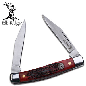 5.15" Elk Ridge Wood Gentleman Hunting Frontier Knife ER-211MRB - Frontier Blades