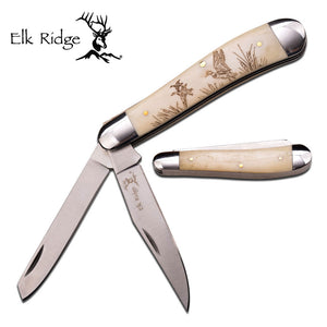 7" Elk Ridge Wood Gentleman Hunting Frontier Knife ER-220DK - Frontier Blades