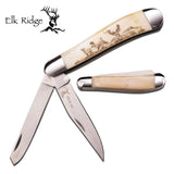 7" Elk Ridge Wood Gentleman Hunting Frontier Knife ER-220DR - Frontier Blades