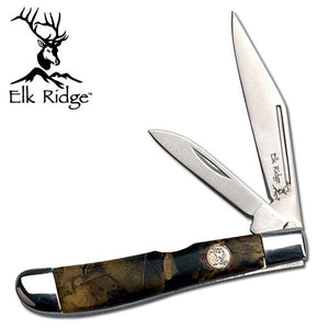 4.5" Elk Ridge Wood Gentleman Hunting Frontier Knife ER-226SC - Frontier Blades