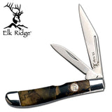 4.5" Elk Ridge Wood Gentleman Hunting Frontier Knife ER-226SC - Frontier Blades
