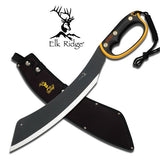 21" Elk Ridge Yellow Black Curved Blade Survival Machete Knife ER-280 - Frontier Blades