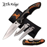 8.35" Elk Ridge Outdoor Fixed Blade Gentleman Knife Set ER-942CA - Frontier Blades