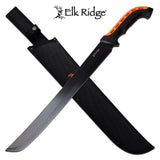 23.25" Elk Ridge Black & Orange Fixed Blade Machete - Frontier Blades