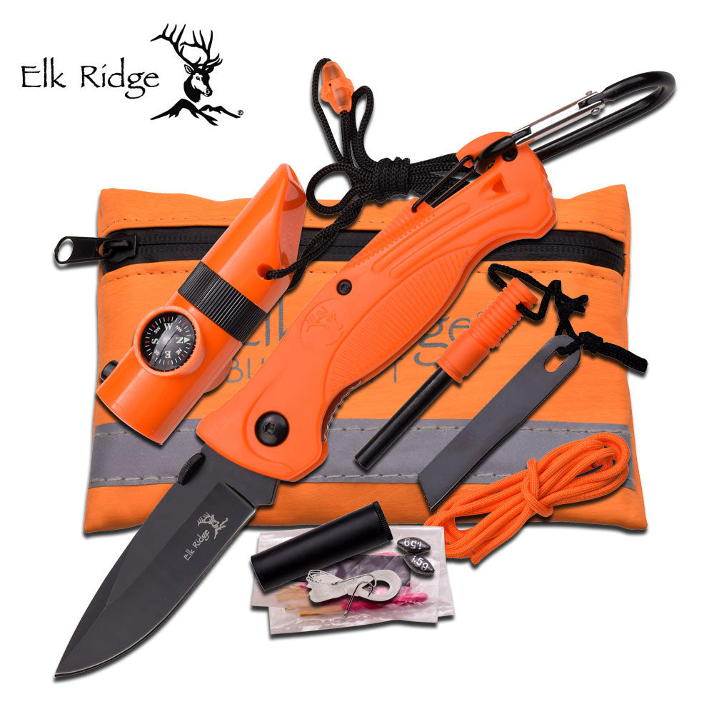 6.75 Elk Ridge Outdoor Camping Survival Kit Knife Set ER-PK4