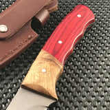 8.5" Elk Ridge Red Wood Fixed Blade Hunting Camping Knife (ER-130) - Frontier Blades