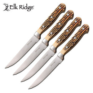 9.25" Elk Ridge Steak Knife Set (ER-963) - Frontier Blades