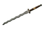 34" Flamberge Damascus Steel Antique Kris Sword - Frontier Blades