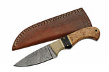 8" Full Tang Damascus Skinning Knife - Frontier Blades