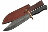 12.5" Full Tang Damascus Steel Bowie Knife - Frontier Blades